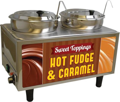 51074H Hot Fudge-Caramel Warmer, 2 Pumps and 2 Boxes, 17" H, 13" W, 21" L, Stainless Steel in Saudi Arabia