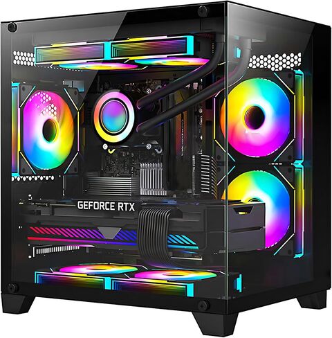 Panorama Gaming PC سطح مكتب - AMD Ryzen 7 5700x 3.4 GHz ، RTX 4070 Super 12G ، 32GB DDR4 RAM 3200 ، 1TB M.2 PCIE SSD + 2TB SATA SSD ، Windows 11 Pro 64 Bit Desktop Computer ، White in Kuwait