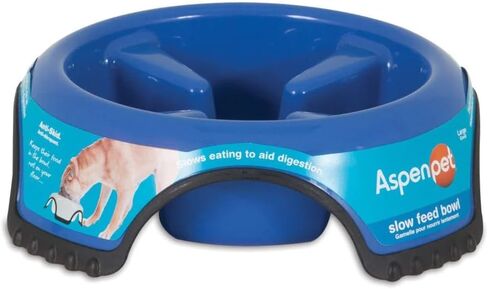 JW Skid Stop Slow Feed Bowl, Blue, Large (23496) in Saudi Arabia