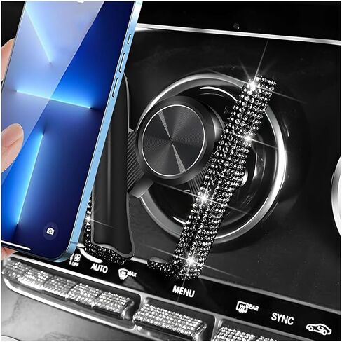 حامل هاتف Bling Car ، Crystal Rhinestone Mini Mini Dash Air Vation Hound ، 360 ° Diamond Dashield Windshield Smarthield Smart ، Universal Automotive Accessories (Pink) in Kuwait