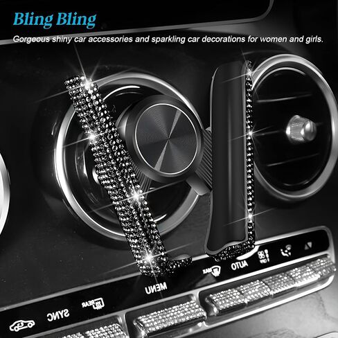 حامل هاتف Bling Car ، Crystal Rhinestone Mini Mini Dash Air Vation Hound ، 360 ° Diamond Dashield Windshield Smarthield Smart ، Universal Automotive Accessories (Pink) in Kuwait