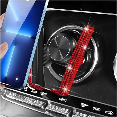 حامل هاتف Bling Car ، Crystal Rhinestone Mini Mini Dash Air Vation Hound ، 360 ° Diamond Dashield Windshield Smarthield Smart ، Universal Automotive Accessories (Pink) in Kuwait
