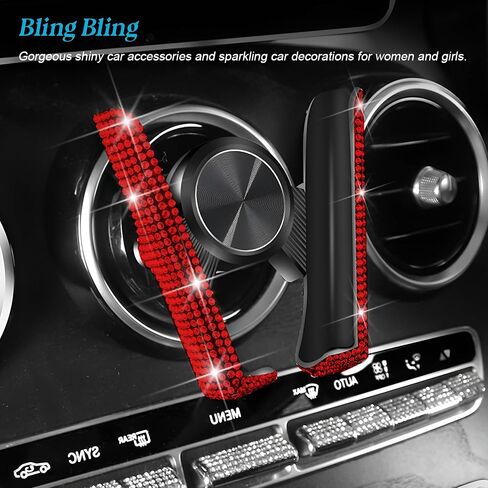 حامل هاتف Bling Car ، Crystal Rhinestone Mini Mini Dash Air Vation Hound ، 360 ° Diamond Dashield Windshield Smarthield Smart ، Universal Automotive Accessories (Pink) in Kuwait