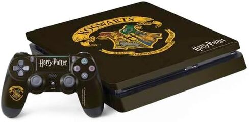Skinit Decal Gaming Skin Compatible with PS4 Slim Bundle - Officially Licensed Wizarding World Harry Potter Hufflepuff Crest Design in Saudi Arabia