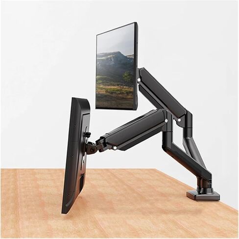 Monitor Arm Screen for 2 Screens Desktop Mounting Bracket with 2 Arms for 13" - 32" 2-8kg Monitors Support 360° Adjustment in Kuwait