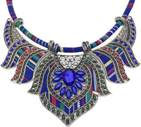 Ethnic Style Chunky Colorful Collar Festival Tribal Beaded Boho Choker Costume Necklace for Women Gift in Kuwait