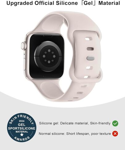 فرقة سيليكون رياضية متوفرة مع فرق Apple Watch 40mm 38mm 41mm 42mm 44mm 45mm 46mm 49mm نساء الرجال ، حزام رياضة ناعم للماء لـ Iwatch Bands Series 10 9 8 7 6 5 4 3 2 1 SE Ultra in Kuwait