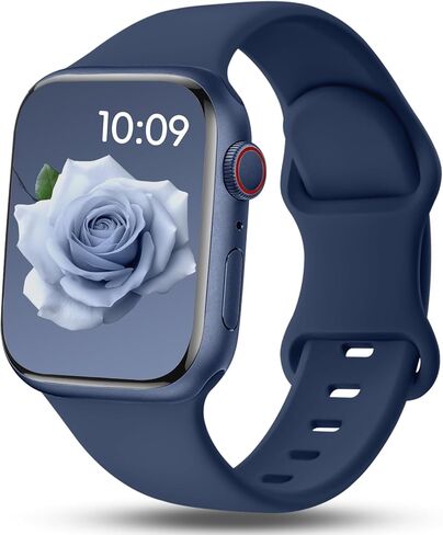 فرقة سيليكون رياضية متوفرة مع فرق Apple Watch 40mm 38mm 41mm 42mm 44mm 45mm 46mm 49mm نساء الرجال ، حزام رياضة ناعم للماء لـ Iwatch Bands Series 10 9 8 7 6 5 4 3 2 1 SE Ultra in Kuwait