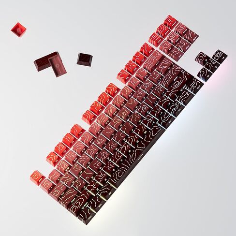 Keycaps BBT BBT الأسود إلى الأحمر - ملف تعريف الكرز اللمعان اللامع ، طباعة الطبعات المطبوعة على لوحة المفاتيح الميكانيكية (135 مفتاحًا) - تصميم كفاف ، مجموعة مفاتيح متينة. in Saudi Arabia