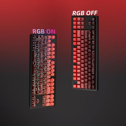 Keycaps BBT BBT الأسود إلى الأحمر - ملف تعريف الكرز اللمعان اللامع ، طباعة الطبعات المطبوعة على لوحة المفاتيح الميكانيكية (135 مفتاحًا) - تصميم كفاف ، مجموعة مفاتيح متينة. in Saudi Arabia