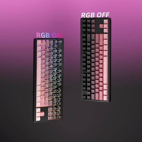 Black Pink PBT Keycaps - Shine Through Contour Design Key caps Set for Mechanical Keyboard,Cherry Profile for TKL US Layout Mechanical Keyboard(135 Keys) in Saudi Arabia