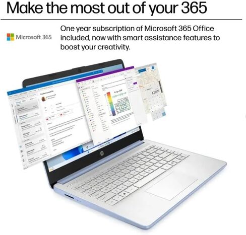 HP 2025 Student Business Laptop, Intel Processor N150(up to 3.6 GHz), 14 Inch LED Screen,16G RAM, 128GB Storange,1 Year Office 365, Windows 11 Home,w/YYY Accessories,Honey Lavender in Kuwait