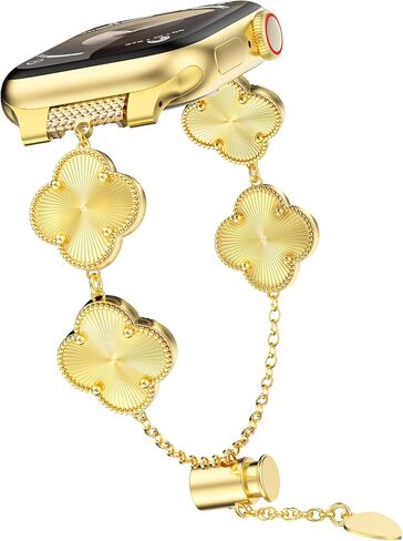 YMHML Lucky Clover Band متوافق مع فرق Watch Wath For Women 40mm 41mm 42mm 44mm 45mm 46mm 49mm 38mm ، سوار قابل للتعديل ، حزام معدني مجوهرات متآكلة لسلسلة IWatch 10 9 8 7 6 5 4 3 Se Ultra in Saudi Arabia