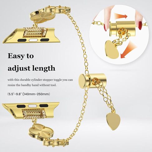 YMHML Lucky Clover Band متوافق مع فرق Watch Wath For Women 40mm 41mm 42mm 44mm 45mm 46mm 49mm 38mm ، سوار قابل للتعديل ، حزام معدني مجوهرات متآكلة لسلسلة IWatch 10 9 8 7 6 5 4 3 Se Ultra in Saudi Arabia