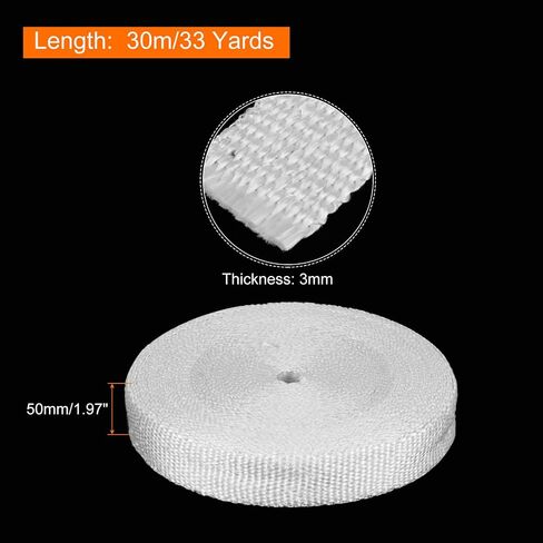 MECCANIXITY 1pcs Fiberglass Cloth Tape 30m(33 Yard) x50mmx0.3mm E Glass Fiber Fiberglass Mesh Glass Fiber Mesh Woven Fiberglass Fabrics Insulation Tape for Reinforcement Repair in Saudi Arabia