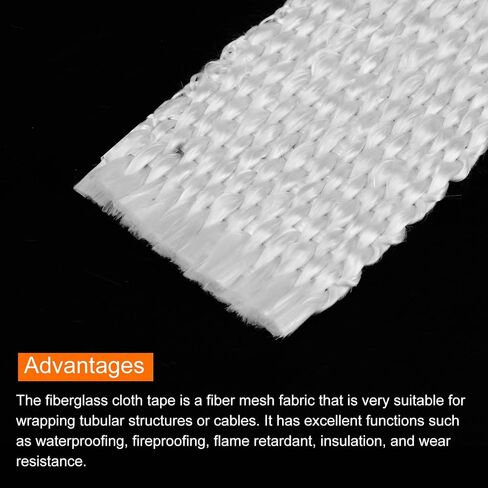 MECCANIXITY 1pcs Fiberglass Cloth Tape 30m(33 Yard) x50mmx0.3mm E Glass Fiber Fiberglass Mesh Glass Fiber Mesh Woven Fiberglass Fabrics Insulation Tape for Reinforcement Repair in Saudi Arabia