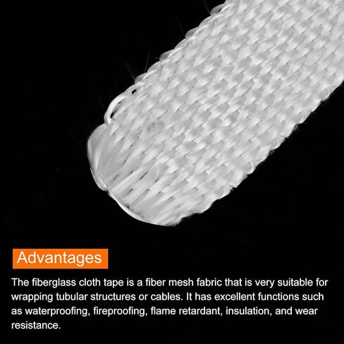 MECCANIXITY 1pcs Fiberglass Cloth Tape 30m(33 Yard) x50mmx0.3mm E Glass Fiber Fiberglass Mesh Glass Fiber Mesh Woven Fiberglass Fabrics Insulation Tape for Reinforcement Repair in Saudi Arabia