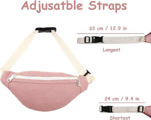 amokk Canvas Fanny Pack for Kids Crossbody Waist Bag for Unisex Toddler Boys Girls (Light Denim) in Kuwait