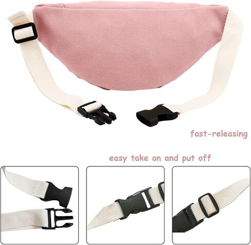 amokk Canvas Fanny Pack for Kids Crossbody Waist Bag for Unisex Toddler Boys Girls (Light Denim) in Kuwait