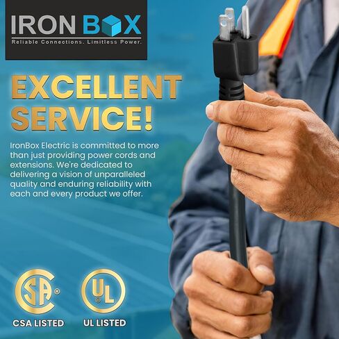 IronBox Electric - Heavy Duty 5-15P to C19 Power Cord - 15A, 125V, 14/3 SJT Jacket - Computer Power Supply Extension Cords - PSU Wire Connectors - Versatile for Home and Office Use(Black, 1 Foot) in Saudi Arabia