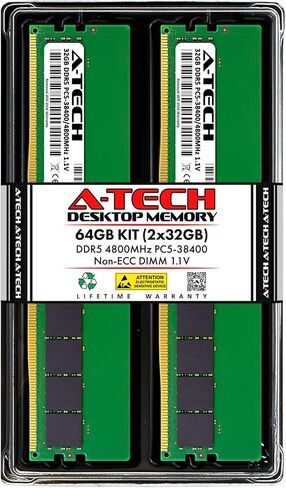 A-Tech 64GB (2 x 32GB) RAM for HP Z2 G9 Tower Workstation | DDR5 4800MHz DIMM PC5-38400 288-Pin Non-ECC Memory Upgrade Kit in Saudi Arabia