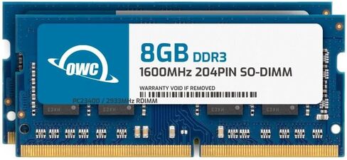 OWC 16GB (2x8GB) DDR3L 1600 PC3L-12800 CL11 2RX8 204-PIN 1.35V NONCC SODIMM MEMORY MODULE KIT متوافقة مع SYNOLOTY NAS DS1817+ RS818+ RS818RP+ RS1219+ in Kuwait