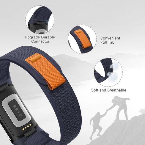 Trail Loop Nylon Compatible with Fitbit Charge 6 /Fitbit Charge 5 Bands for Women Men, Sport Soft Adjustable Breathable Strap Replacement Wristband for Charge 6/5 Watch in Saudi Arabia
