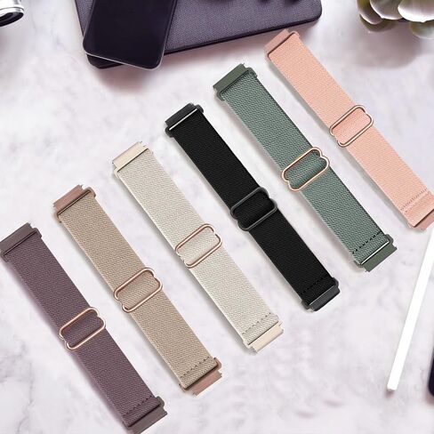 6 Pack Stretchy Nylon Watch Bands Compatible with Garmin Vivoactive 6/ Vivoactive 5, 20mm Soft Loop Elastic Sport Replacement Straps for Garmin Vivoactive 3 / 3Music Women Men in Kuwait
