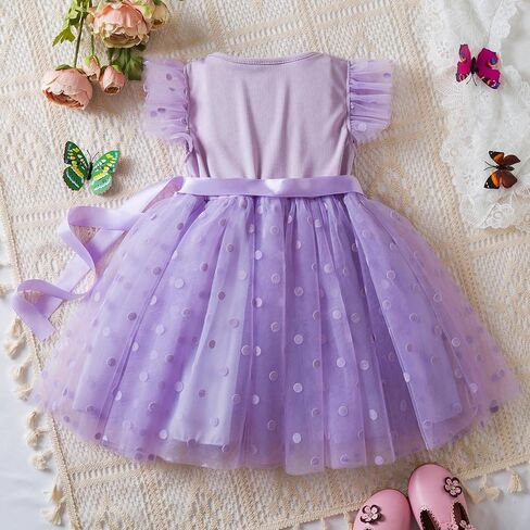 TTYAOVO Toddler Baby Dress Polka Dot Birthday Princess Casual Dresses Size 100(3 Years, 1988 Black) in Saudi Arabia