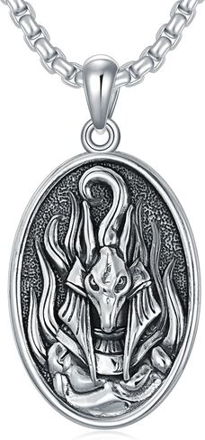 PELOVNY قلادة يسوع S925 فضة قلادة شيطانية قلادة Baphomet مجوهرات شيطانية للرجال سلسلة 22 + 2 بوصة in Kuwait