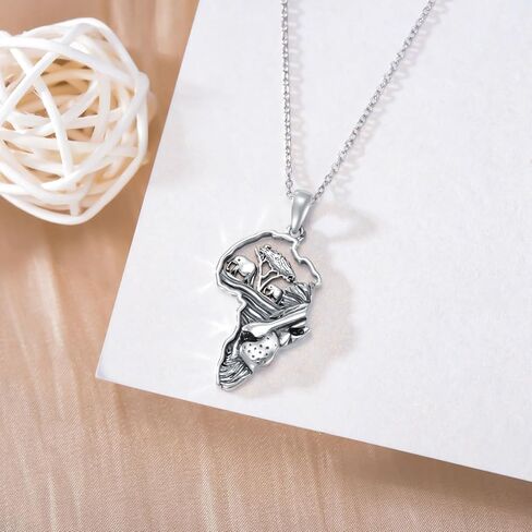 PELOVNY Jesus Necklace S925 Sterling Silver Satanic Necklace Baphomet Necklace Satanic Jewelry for Men 22+2 Inch Chain in Saudi Arabia