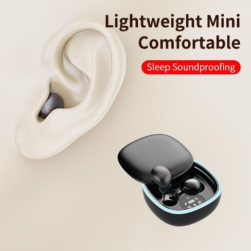 براعم الأذن للنوم ، سماعات أذن لاسلكية حقيقية ، 2025 Ultra-Mini Bluetooth 5.4 سماعات الأذن للنوم الجانبي ، Hi-Fi Stereo 3D Bass Lovehers Headphones Bluetooth مريحة أسود غير مرئي in Kuwait
