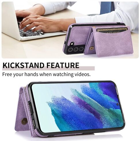 تصميم NKECXKJ لـ Samsung Galaxy S22 5G Wallet Case with Glass Glass Screen Protector Pu Leather Card Card Slot Slot Phone Phone Cover Kickstand Froofchproof Cover for Men 6.1 Inch Black in Kuwait