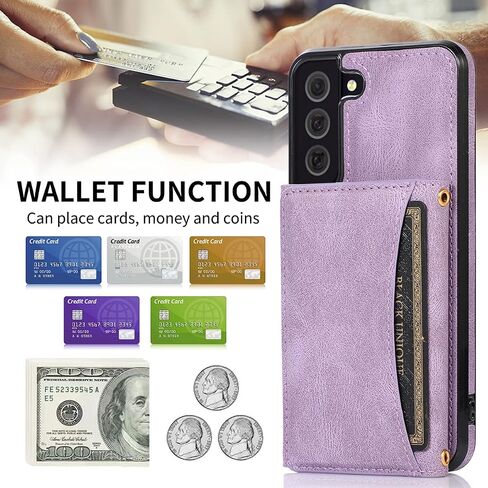 تصميم NKECXKJ لـ Samsung Galaxy S22 5G Wallet Case with Glass Glass Screen Protector Pu Leather Card Card Slot Slot Phone Phone Cover Kickstand Froofchproof Cover for Men 6.1 Inch Black in Kuwait