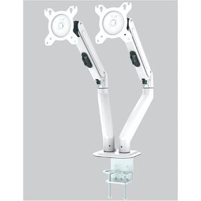 G08-24 Dual Monitor Desk Mount Bracket for 13 to 27 Inch LCD Screens, Swivel and Tilt Adjustable Dual Arm Desk Mount(Black)