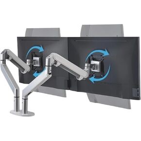 OZ-2 Dual Arm Monitor Mount Desktop Stand Full Motion Aluminum 17-32 Inch Monitor Stand Gas Spring Arm Loading 2-8 kg/Stand(Black)