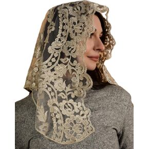 Maria Veils Catholic Mantilla Mass Infinity Veil Church Lace Veil Spanish Chapel Mass Head Covering Veil Short Black in Saudi Arabia