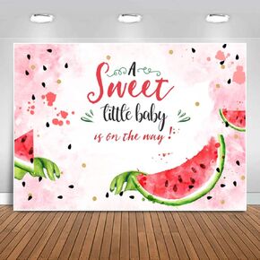 Sensfun Pink Watermelon Baby Shower Backdrop Summer One in A Melon Watercolor Watermelon Theme Photography Background for Kids Birthday Twotti Frutti Party Decorations Banner Photo Booth Props 7x5ft