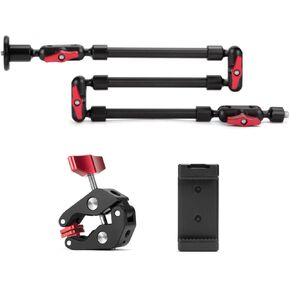 Aluminum Alloy Desk Camera Mount, Adjustable & Rotatable 360 Degree with 1/4 & 3/8in Thread, for LED Light, Flash Light, Microphone, Monitor, Cell Phone Clip & DSLR (31 Inch)