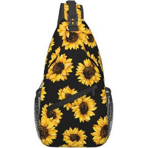 Dark Vintage Floral Pattern Crossbody Sling Bag for Women Men Watercolor Peonies and Delphinium Travel Sling Backpack Casual Shoulder Bag Cute Spring Flower Print Gym Sports Hiking Daypack