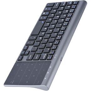 Portable Slim 2.4GHz Wireless Keyboard with Touchpad for PC, Notebook, TV Box Mini Wireless Keyboard with Numeric Keypad, Ultra Thin Handheld Keyboard and Mouse Combo