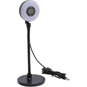 Yunseity 1080P Webcam with Light, 5MP Full HD Streaming Web Camera with Microphone, 3 Color Modes, Auto Focus USB Computer Webcam with Bendable Rod Plug and Play for PC Laptop Desktop