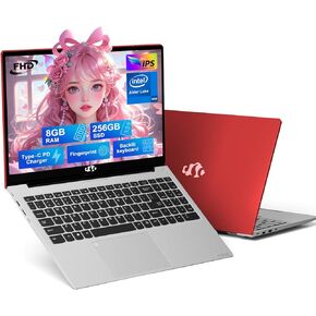 NIMO 15.6 IPS-FHD-Laptop, Intel Pentium 4 Cores N100 16GB RAM 256GB SSD Backlit Keyboard Fingerprint (Beat to i3-1115G4 Up to 3.4GHz) Computer for Student-Home WiFi 6 BT5.2 Win 11