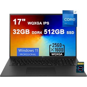 LG Gram 17 Touchscreen Laptop Copilot+ PC, Intel Ultra 7 258V(Up to 4.8GHz), 17 inch QHD+ Touch Screen, 32 GB LPDDR5X, 8 TB SSD, Wi-Fi 7, Lightweight, Backlit Keyboard, Win 11 Pro, Office Pro Lifetime