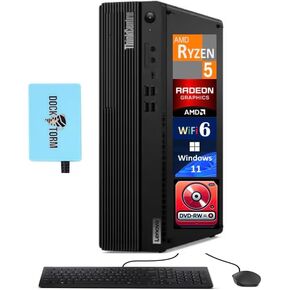 Lenovo ThinkCentre M75s SFF Business Desktop (AMD Ryzen 5 Pro 5650G, 8GB DDR4, 256GB SSD, DVD-R/W, WiFi 6, 2 DP, RJ-45, No OS) w/DKZ USB Port Expander