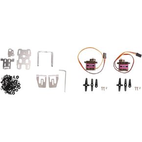 1Set DC 4.8-5V Dual Servo Gimbal Bracket 29X29Mm Camera Pan/Tilt Stand with 2PCS 9G Steering Gear for RC FPV Drone (A)