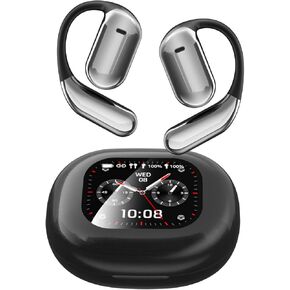 AI Real-Time Translation Earbuds, Open Ear Wireless Translator Headphones 144 Languages & Accents, Noise Cancelling & Hi-Fi Stereo with LCD Touch Screen Ideal for Travel/Business/Learning (Q16 Pro AI)