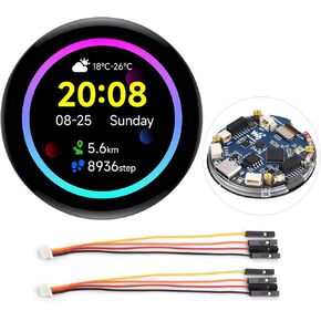 Waveshare ESP32-S3 1.43inch AMOLED Display Development Board, 466×466, QSPI Interface Round Display, Onboard Accelerometer and Gyroscope Sensor, RTC Chip, Without Case
