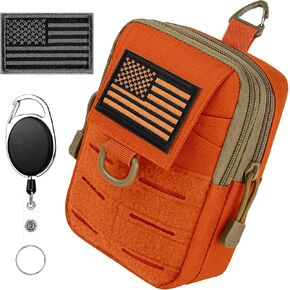 bvya Tactical Molle Utility EDC Pouch Nylon Waist Belt Bag Camping Hiking Pouch Phone Holster for iPhone 15 Pro Max/14 Pro Max/13 Pro Max/12 Pro Max/11 Pro Max, 2 Patches and 1 Clip Included