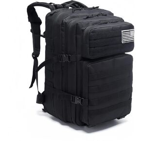 Military Tactical Backpack for Men Women,Daypack for Fishing Hunting Camping Trekking Rucking 3 Days Assault Pack Molle Backpack for Outdoor, 38 L, Black